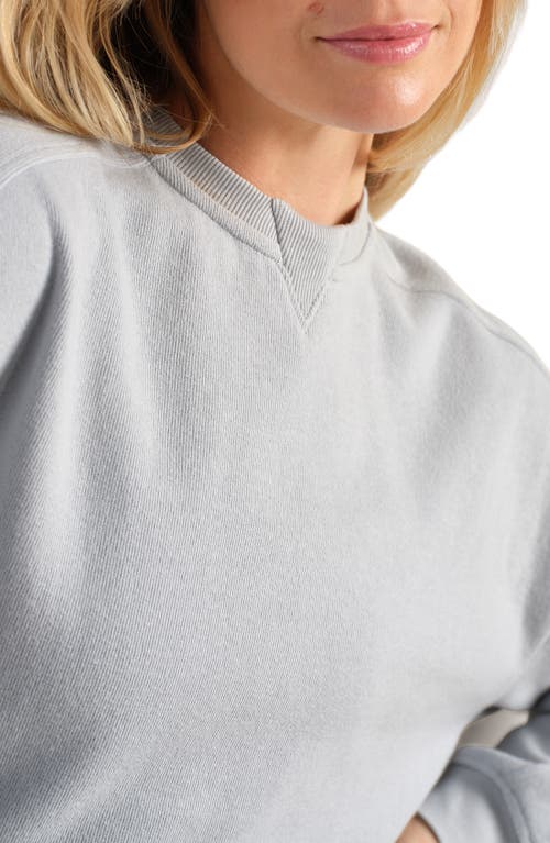 Rhone Signature Crewneck Cotton Blend Rib Sweatshirt In Gray