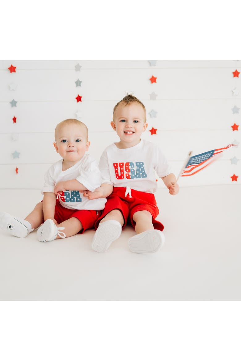 USA Puff Ink Short Sleeve T-Shirt, Alternate, color, White