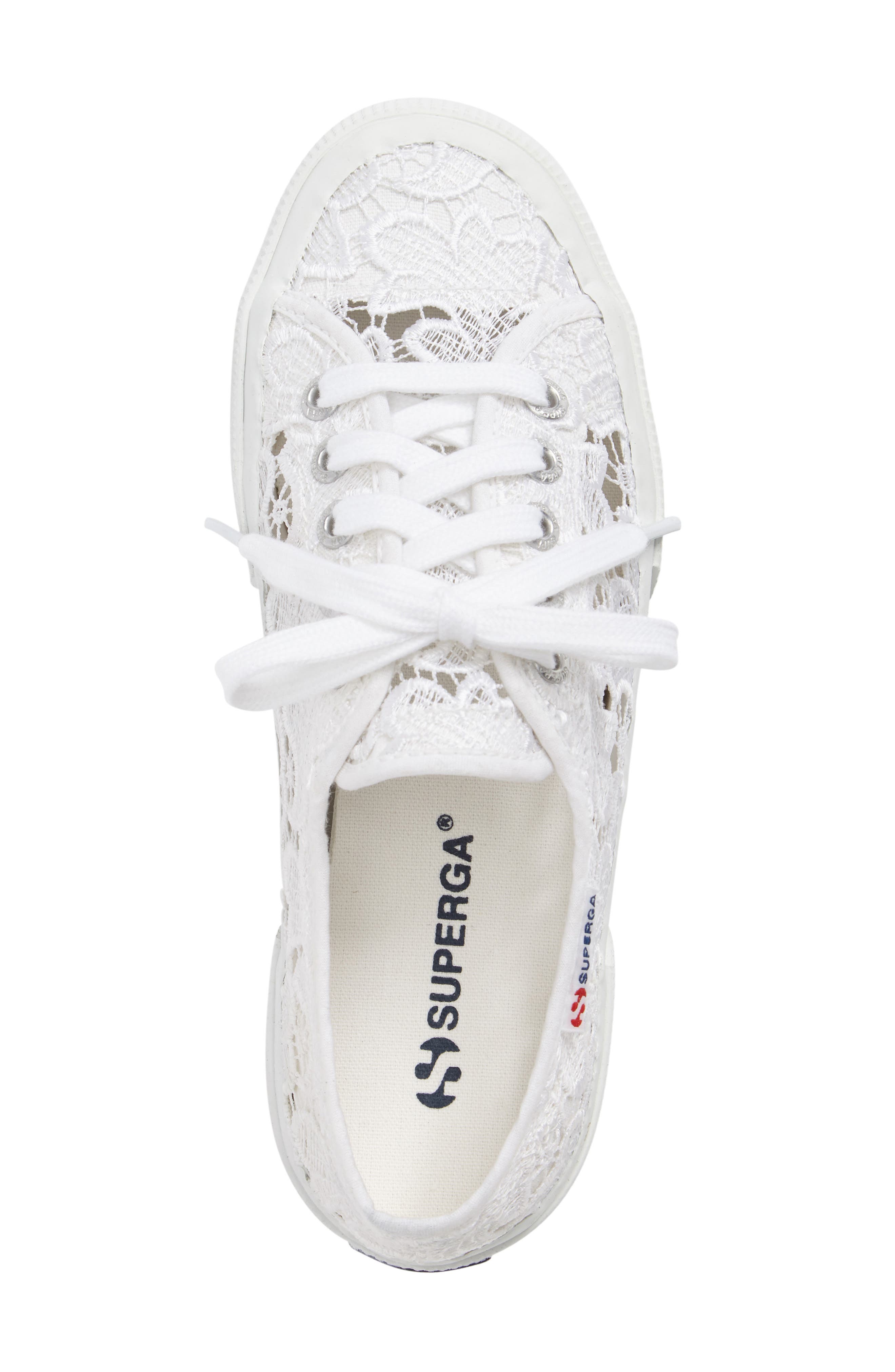 Lace Sneaker, Alternate, color, WHITE/ WHITE