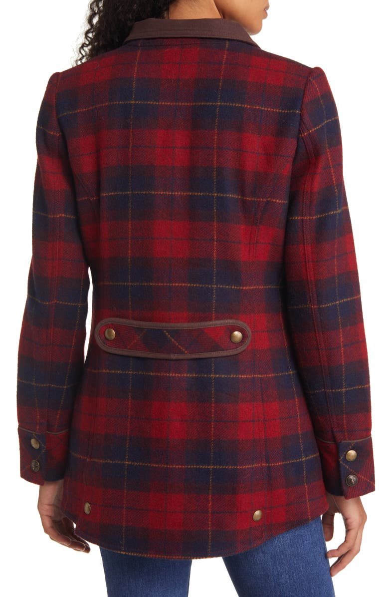 Joules Women's Plaid Wool Blend Field Coat, Alternate, color, 