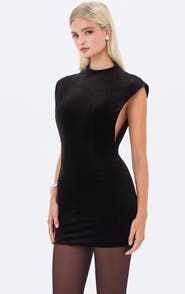 Miss Circle Vienna Velvet Mock Neck Mini Dress