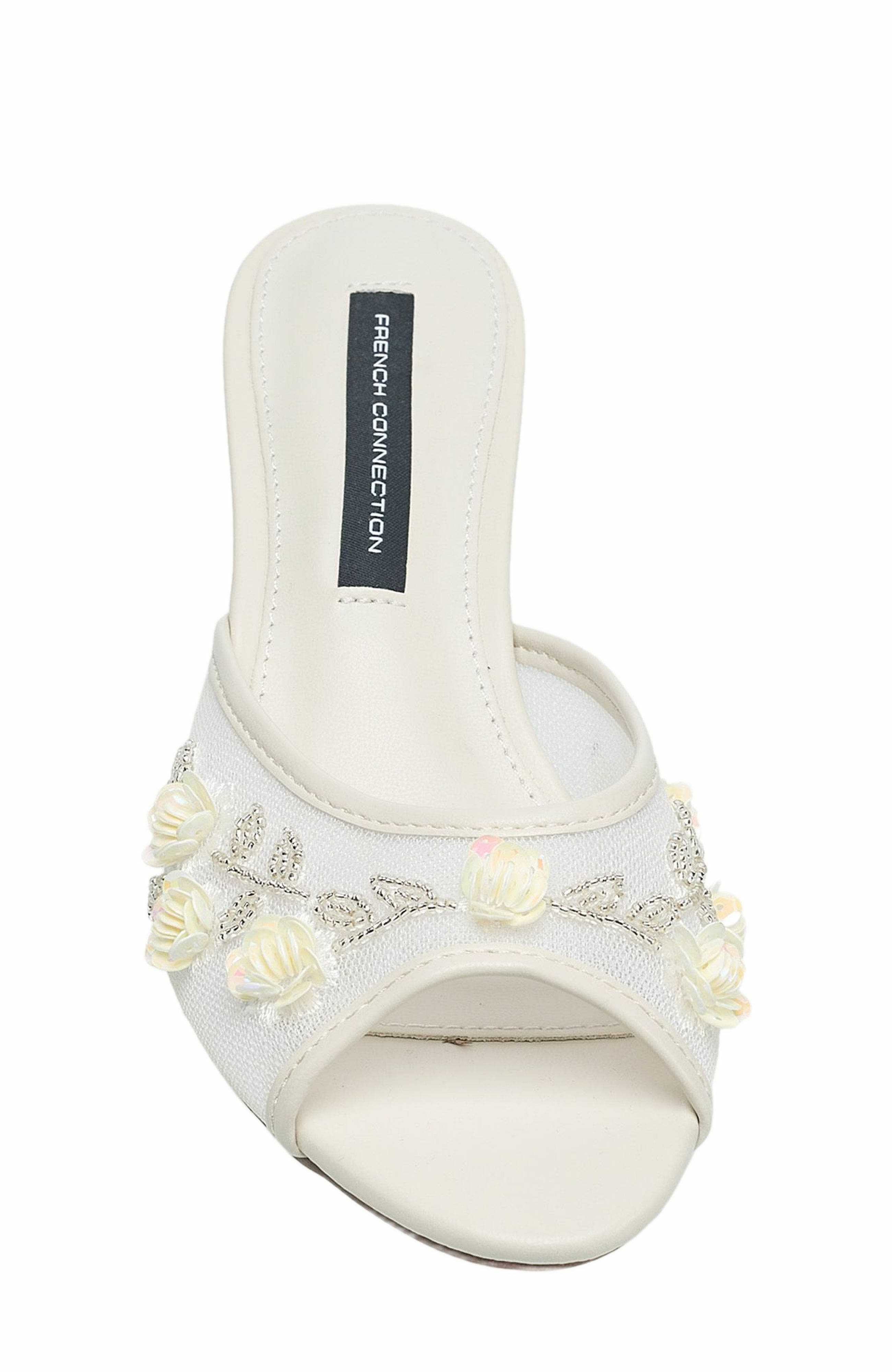 French Connection Ritz Mesh Kitten Heel, Alternate, color, White