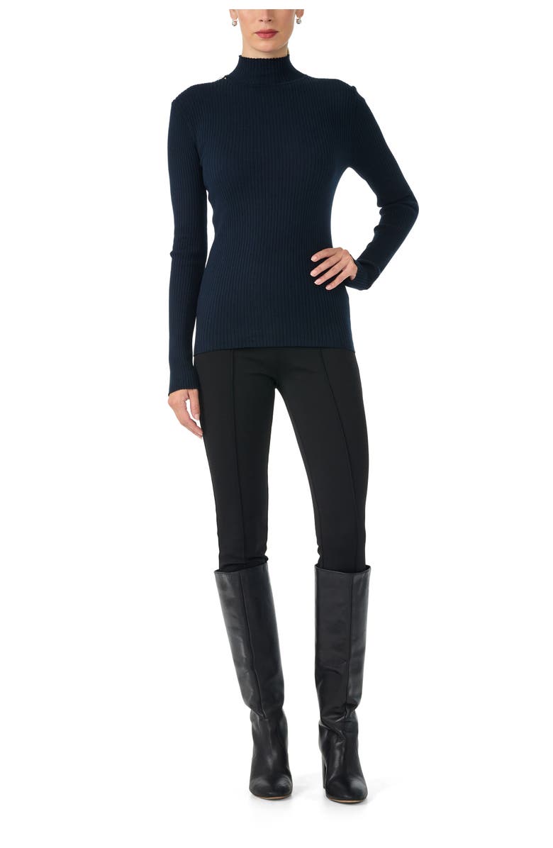 Trina Turk Hempstead Ribbed Turle Neck Sweater, Main, color, Indigo