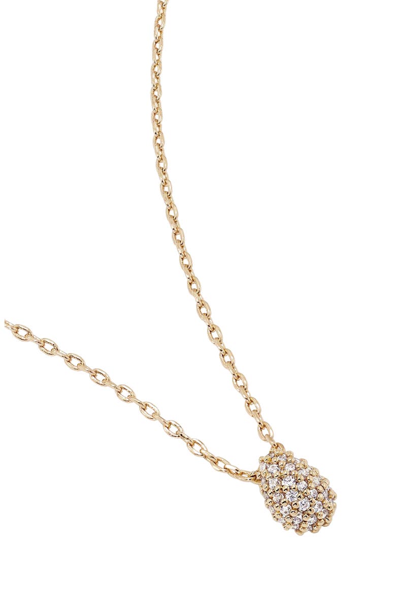 Mini Pavé Cubic Zirconia Pendant Necklace, Alternate, color, WHITE CZ/ GOLD