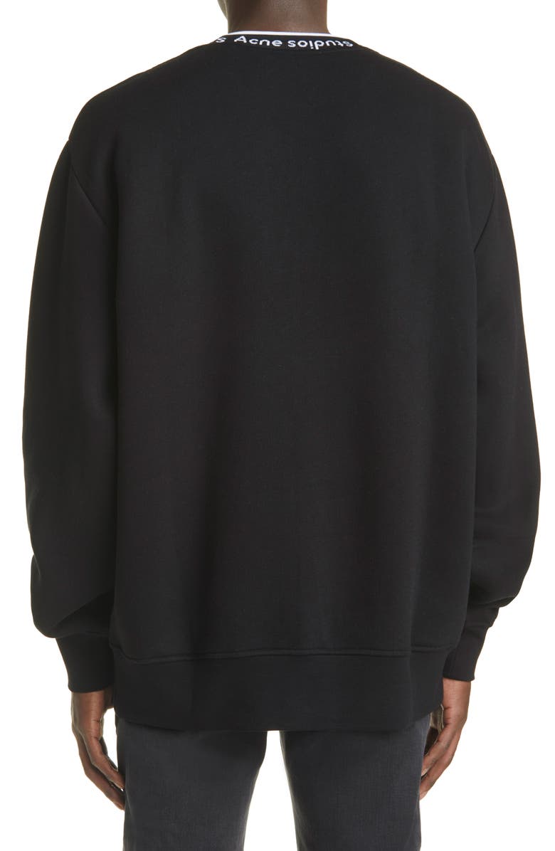 Acne Studios Men's Fulton Logo Rib Crewneck Sweatshirt, Alternate, color, 