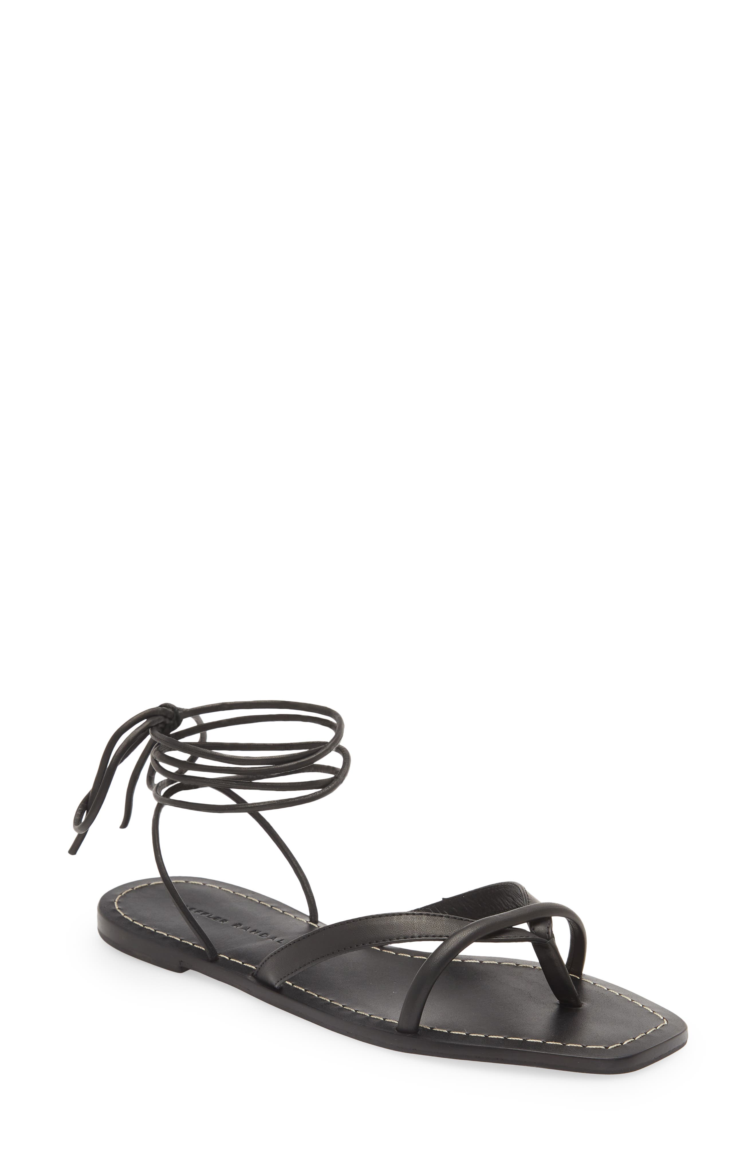 Loeffler Randall Lilla Ankle Wrap Thong Sandal, Main, color, 