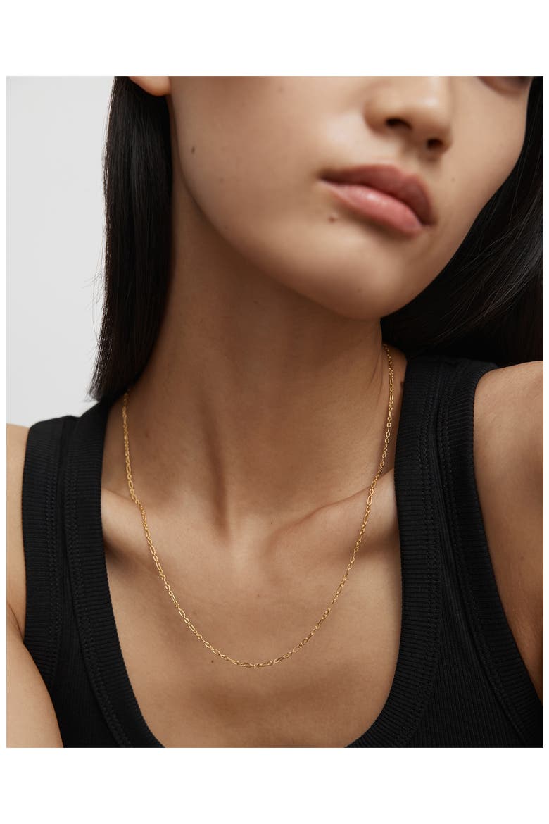 Textured Chain Link Necklace, Alternate, color, 18K GOLD VERMEIL