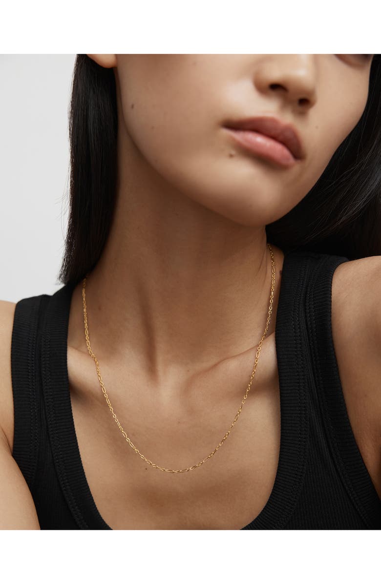 Monica Vinader Textured Chain Link Necklace, Alternate, color, 18K Gold Vermeil