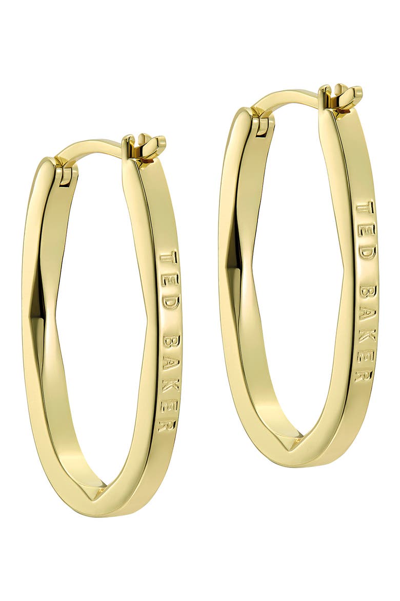 Shivanna Crystal Shimmer Hoop Earrings, Alternate, color, GOLD TONE / CLEAR CRYSTAL