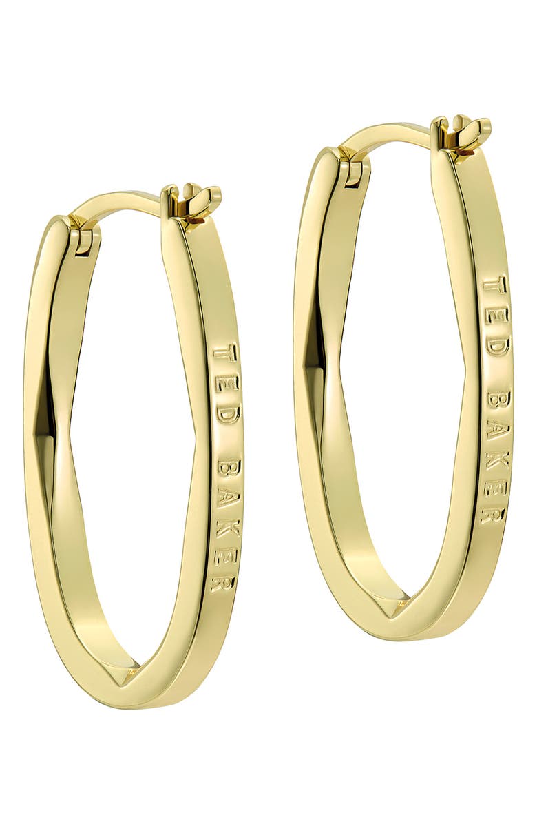 Ted Baker Shivanna Crystal Shimmer Hoop Earrings, Alternate, color, Gold Tone / Clear Crystal
