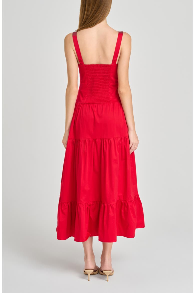 Melinda Sweetheart Neck Midi Dress, Alternate, color, RED
