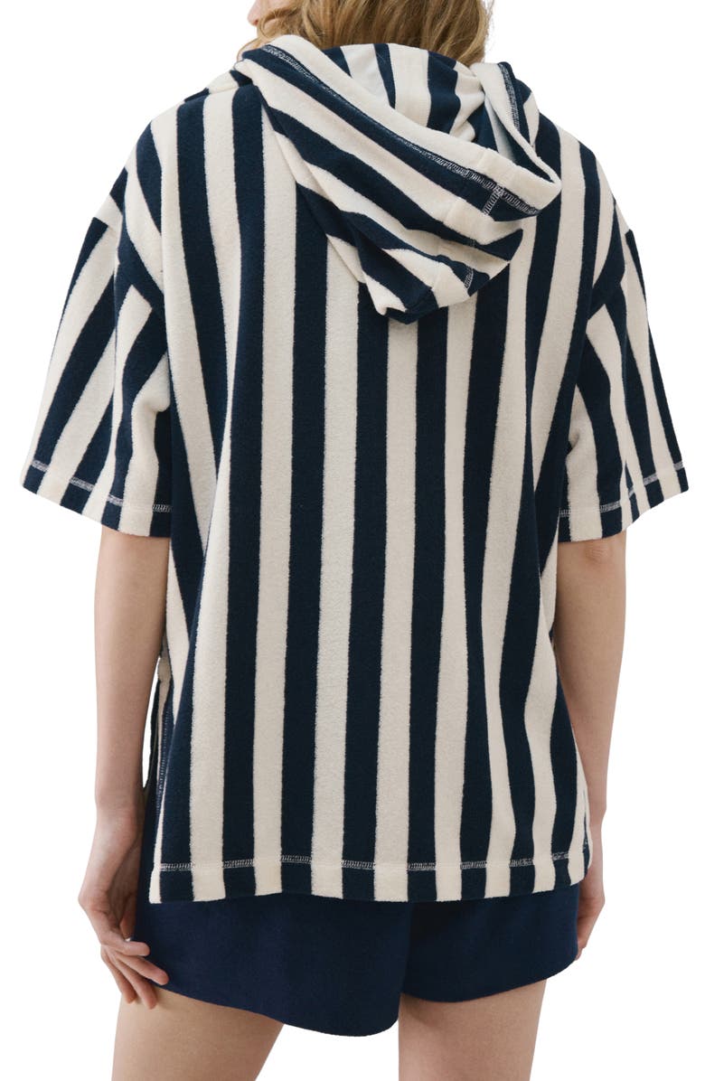 MANGO Hooded Cotton Blend Pajama Shirt, Alternate, color,