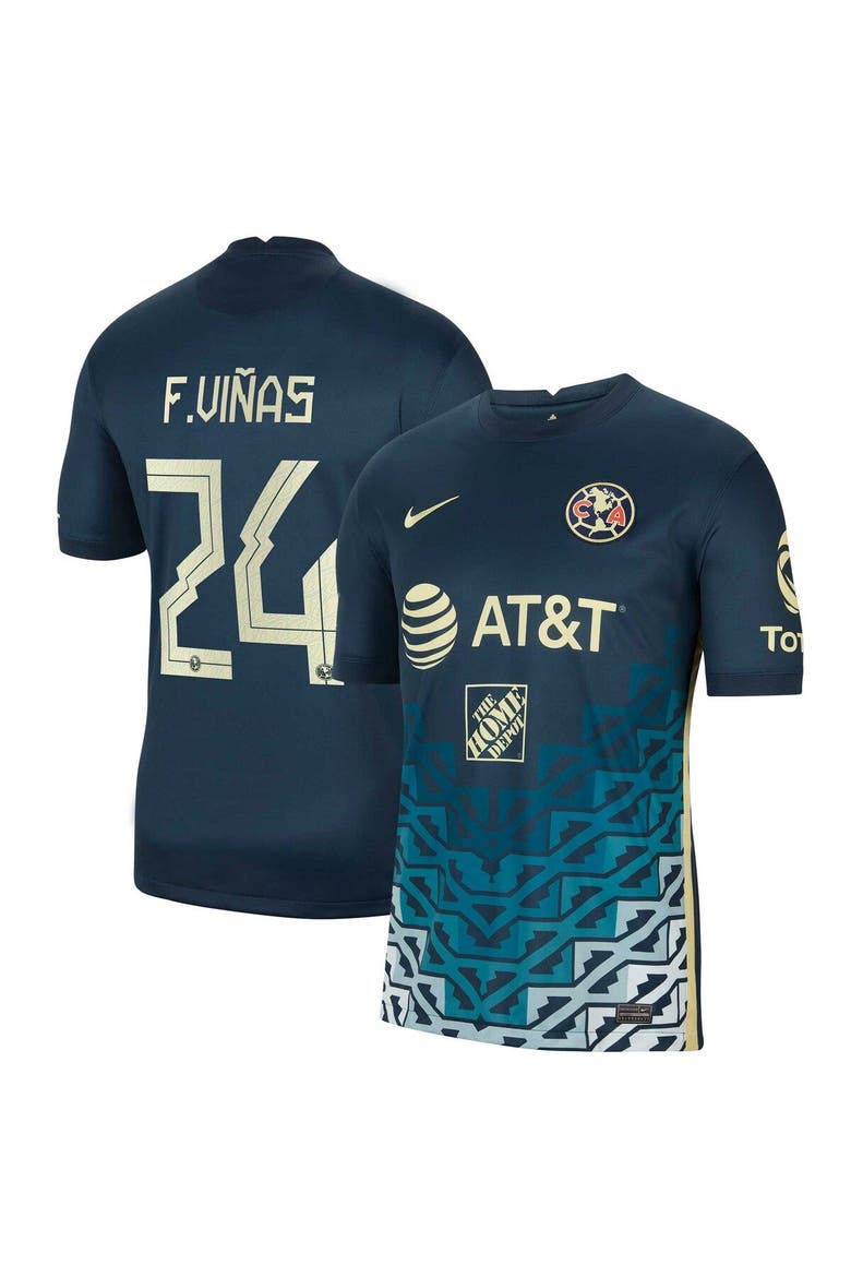 Youth Nike Federico Viñas Navy Club America 2021/22 Away Breathe Stadium Replica Player Jersey, Main, color, Navy