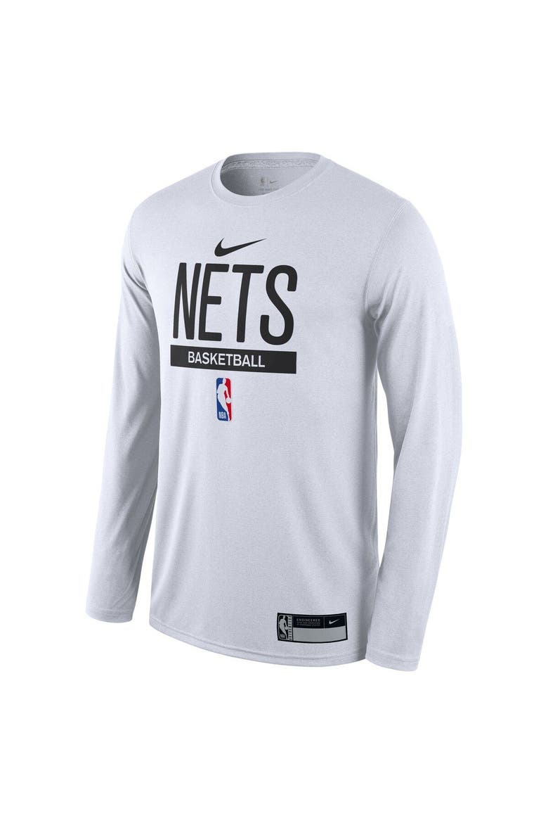 Men's Nike White Brooklyn Nets 2022/23 Legend On-Court Practice Performance Long Sleeve T-Shirt, Alternate, color, White