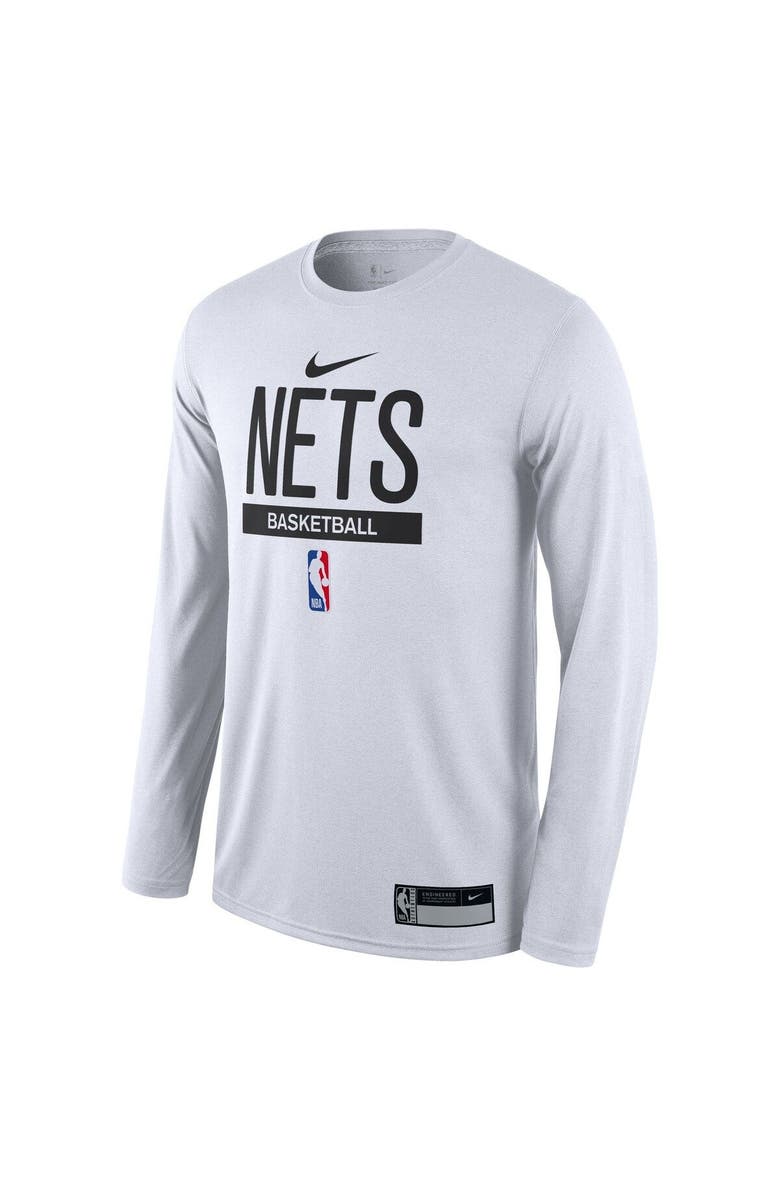 Nike Men's Nike White Brooklyn Nets 2022/23 Legend On-Court Practice Performance Long Sleeve T-Shirt, Alternate, color, White