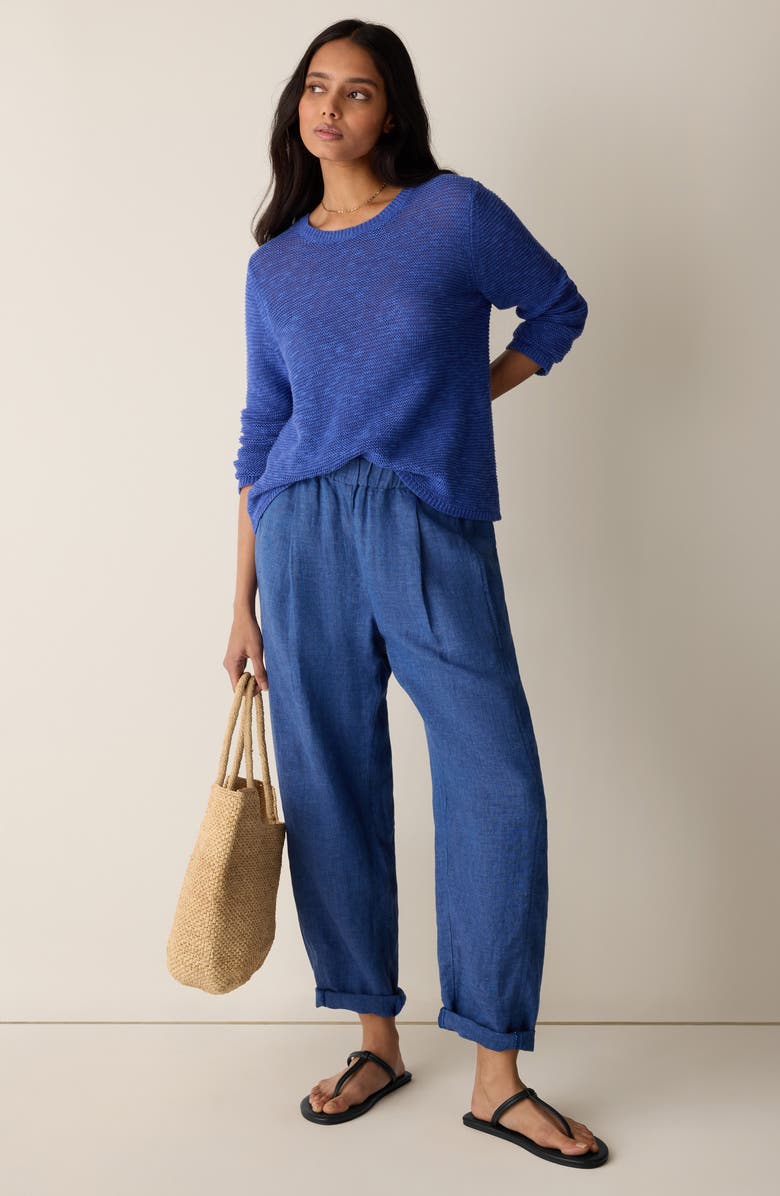 Eileen Fisher Pleated Organic Linen Lantern Ankle Pants, Alternate, color, Deep Dive