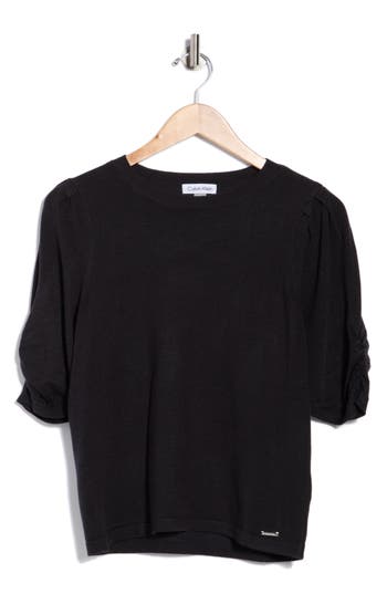 Calvin Klein Elbow-length Sleeve Sweater In Black