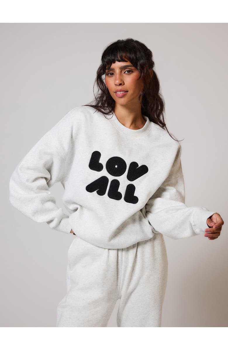 LOVALL Oversized Long Sleeve Sweatshirt, Main, color, Light Grey Marl