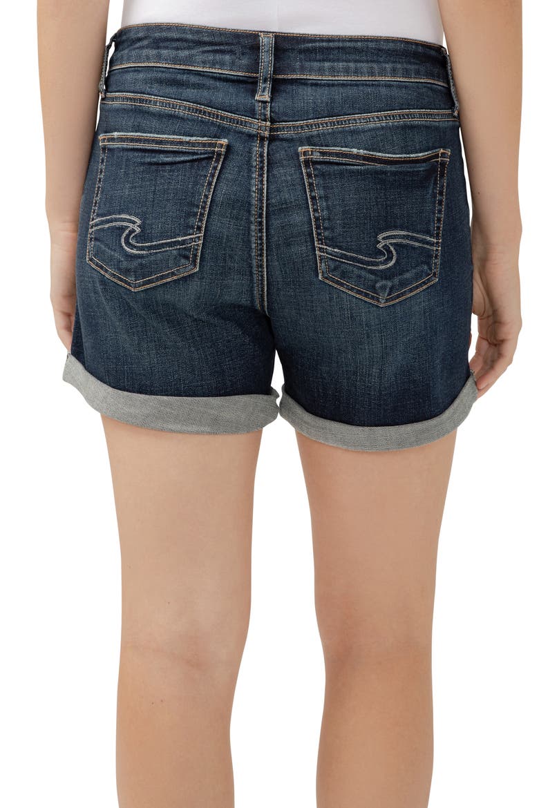 Elyse Curvy Mid Rise Denim Shorts, Alternate, color, INDIGO