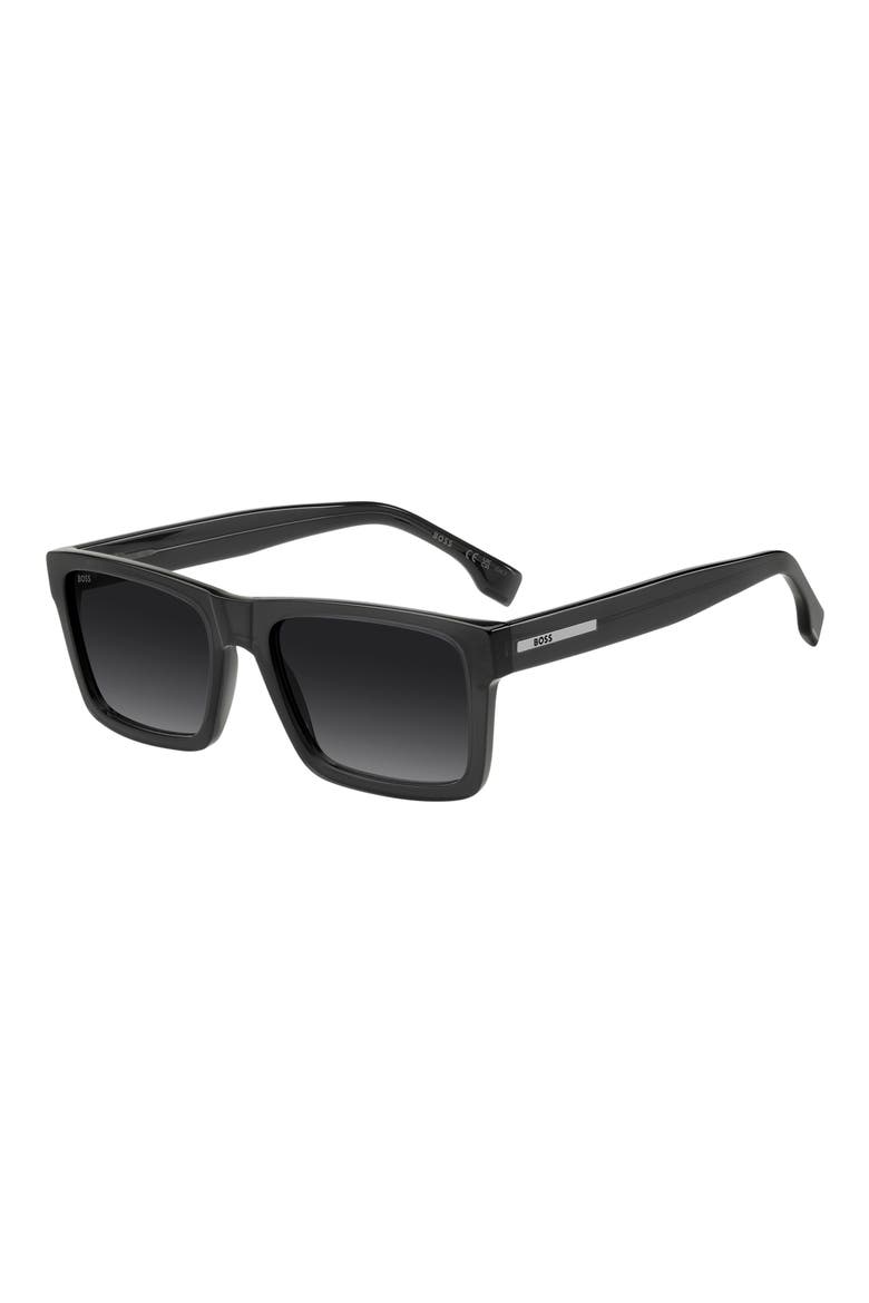 56mm Gradient Rectangular Sunglasses, Alternate, color, GREY/ DARK GREY SF