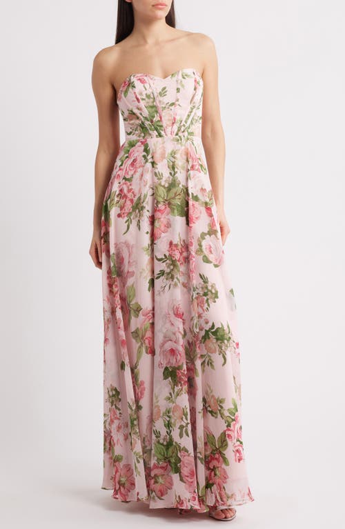 Lulus Vivian Strapless Corset Gown