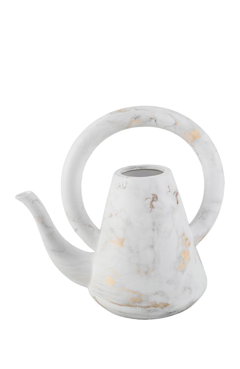 FLORA BUNDA Gold Marble Loop Ceramic Watering Can, Alternate, color, 