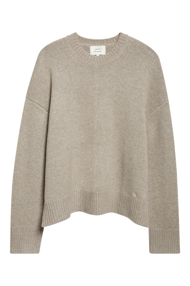 Pia Oversize Cashmere Crewneck Sweater, Alternate, color, STONE MELANGE