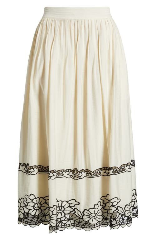 Elie Tahari The Poppy Embroidered Maxi Skirt In Yellow