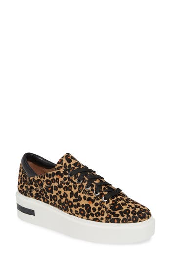 Shop Linea Paolo Kendra Platform Sneaker In Leopard Print Calf Hair