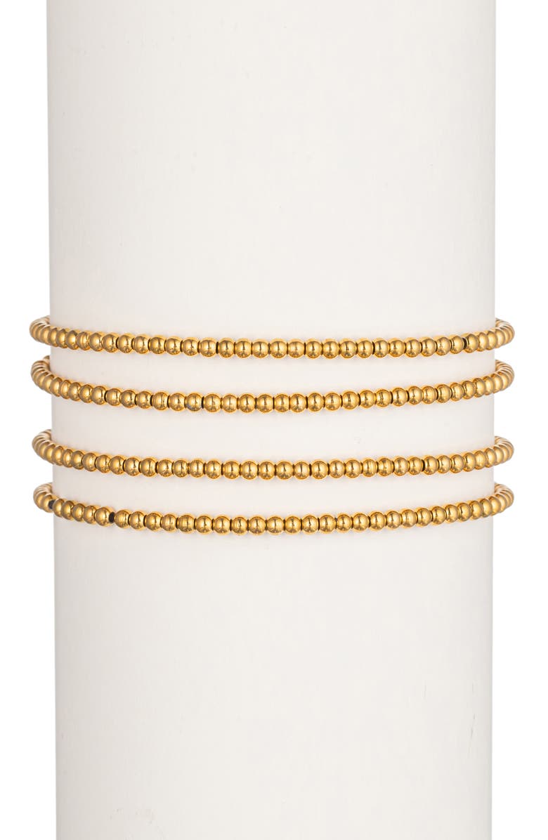 EYE CANDY LOS ANGELES Allison 3mm Titanium Beaded Stretch Bracelet Set ...