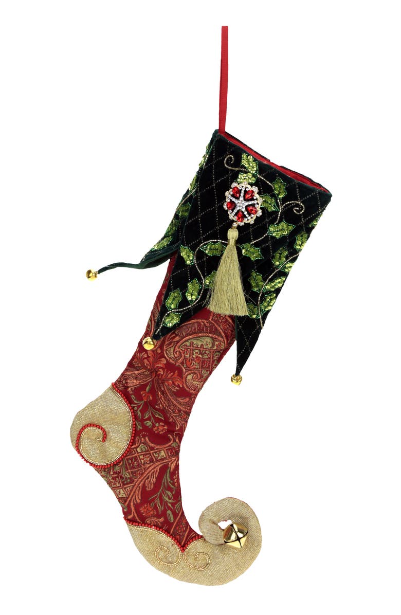 Mark Roberts Christmas Jester Stocking, Main, color, Green