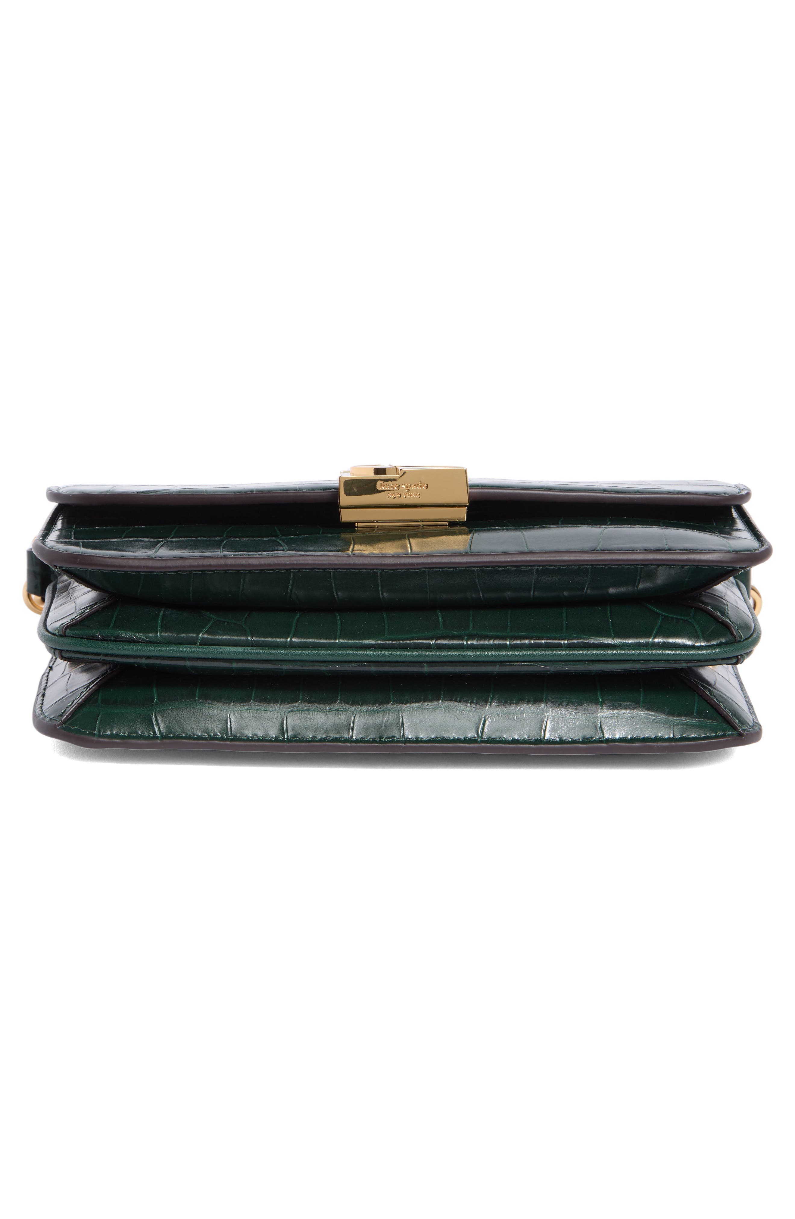 Small Croc Embossed Crossbody Bag, Alternate, color, ROCK GARDEN