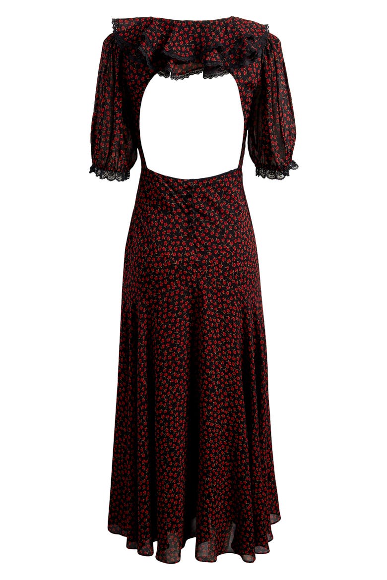 evra lace trim maxi dress Evra Lace Trim Georgette Midi Dress (Women)