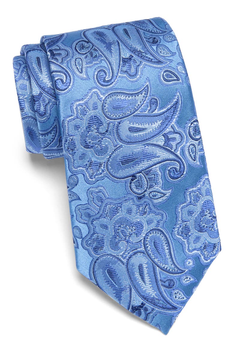 Tonal Paisley Silk Tie, Main, color, LIGHT BLUE