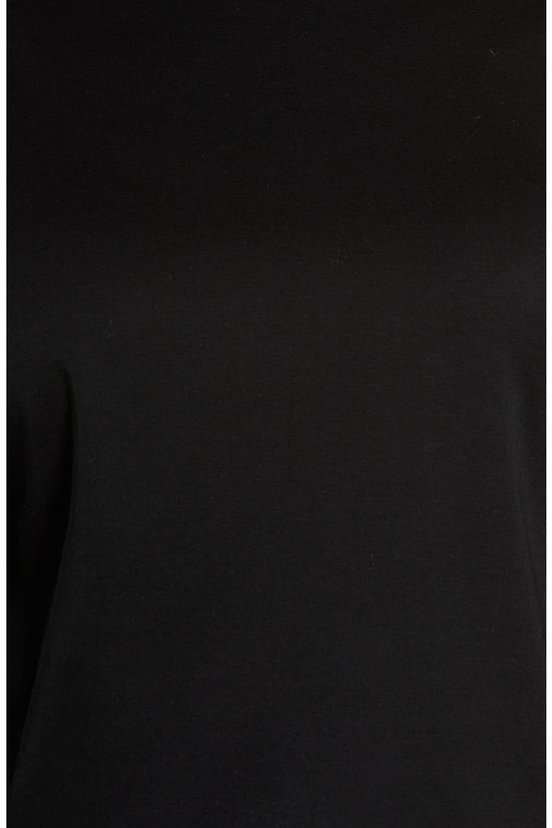 Wide Sleeve Pima Cotton Crop Top, Alternate, color, BLACK