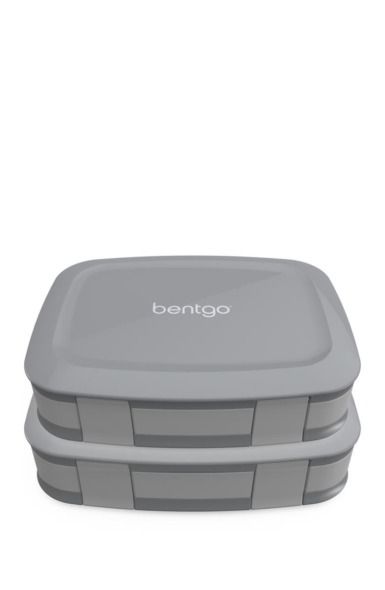 BENTGO 2-Pack of Fresh Leak-Proof Versatile 4-Compartment Bento-Style Lunch Box - Aqua, Alternate, color, Gray