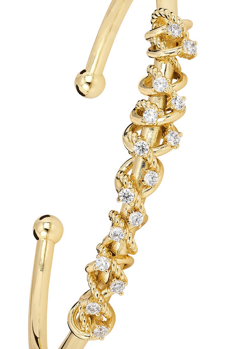 Cubic Zirconia Wrap Cuff, Alternate, color, GOLD