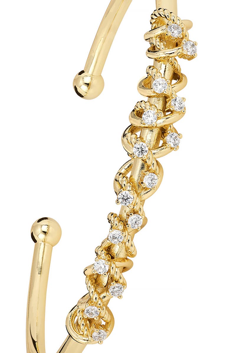 ATHRA LUXE Cubic Zirconia Wrap Cuff, Alternate, color, Gold