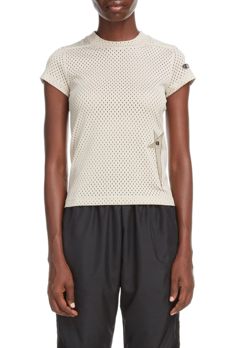 x Champion Pentagram Embroidered Mesh T-Shirt, Main, color, PEARL 08