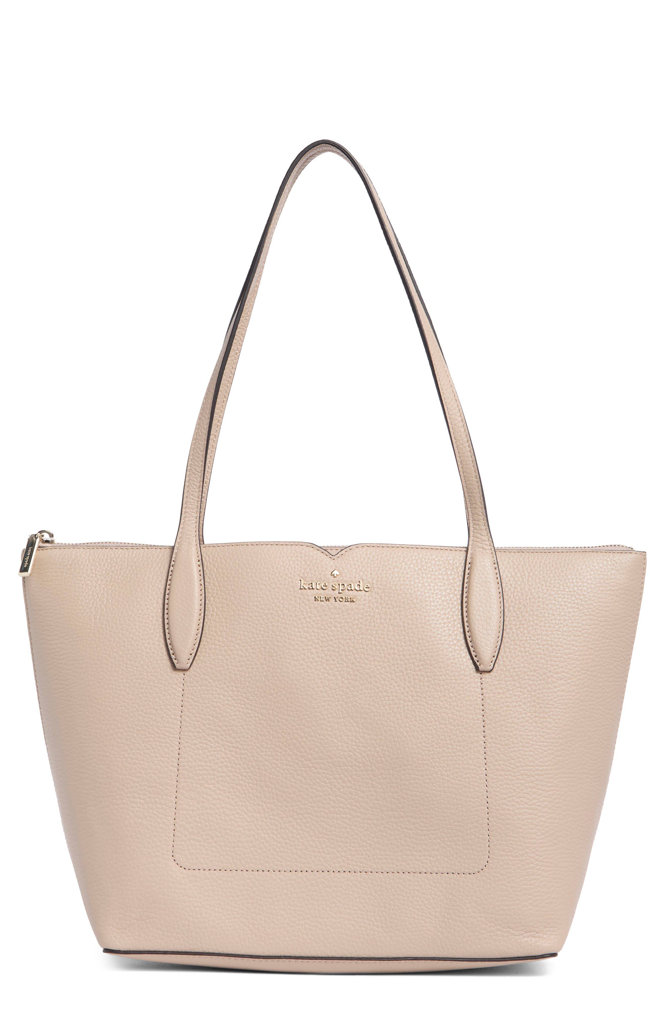 harlow tote bag, Main, color, WARM BEIGE