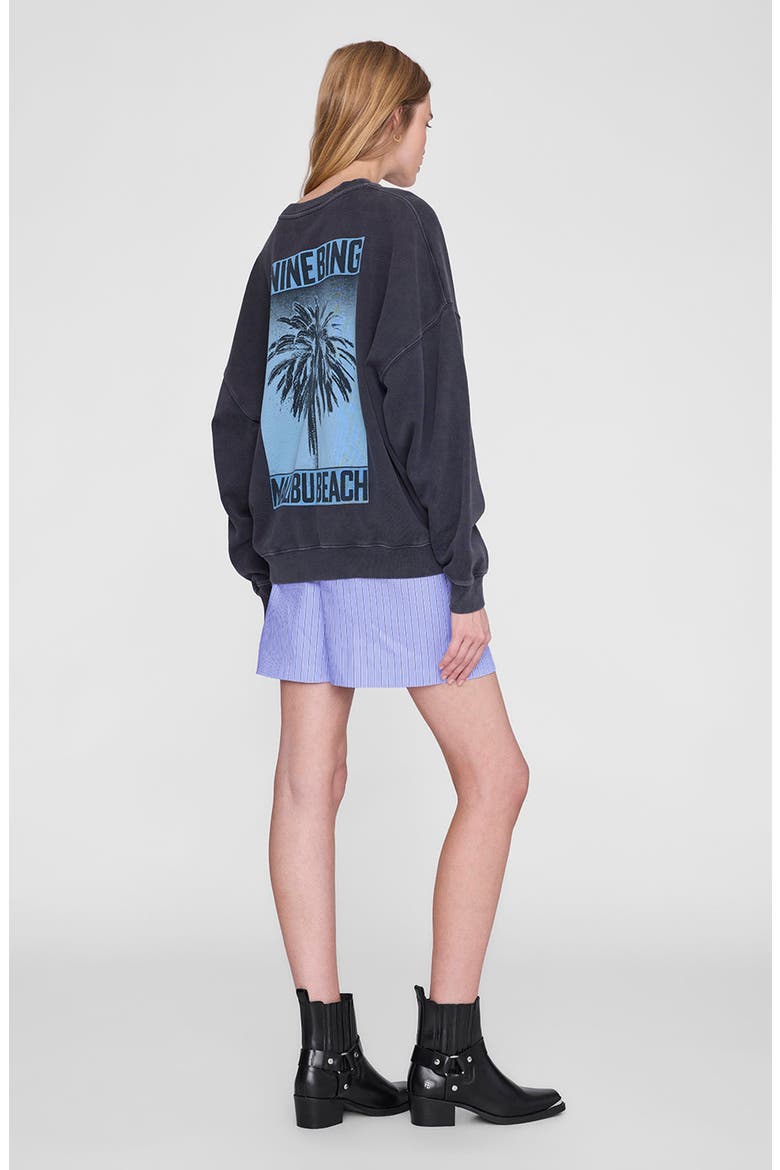 Miles Palm Sweatshirt, Alternate, color, Washed Black