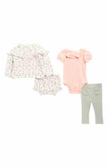 Nicole Miller Fleece Top, Bodysuit, Pants & Bloomers Set