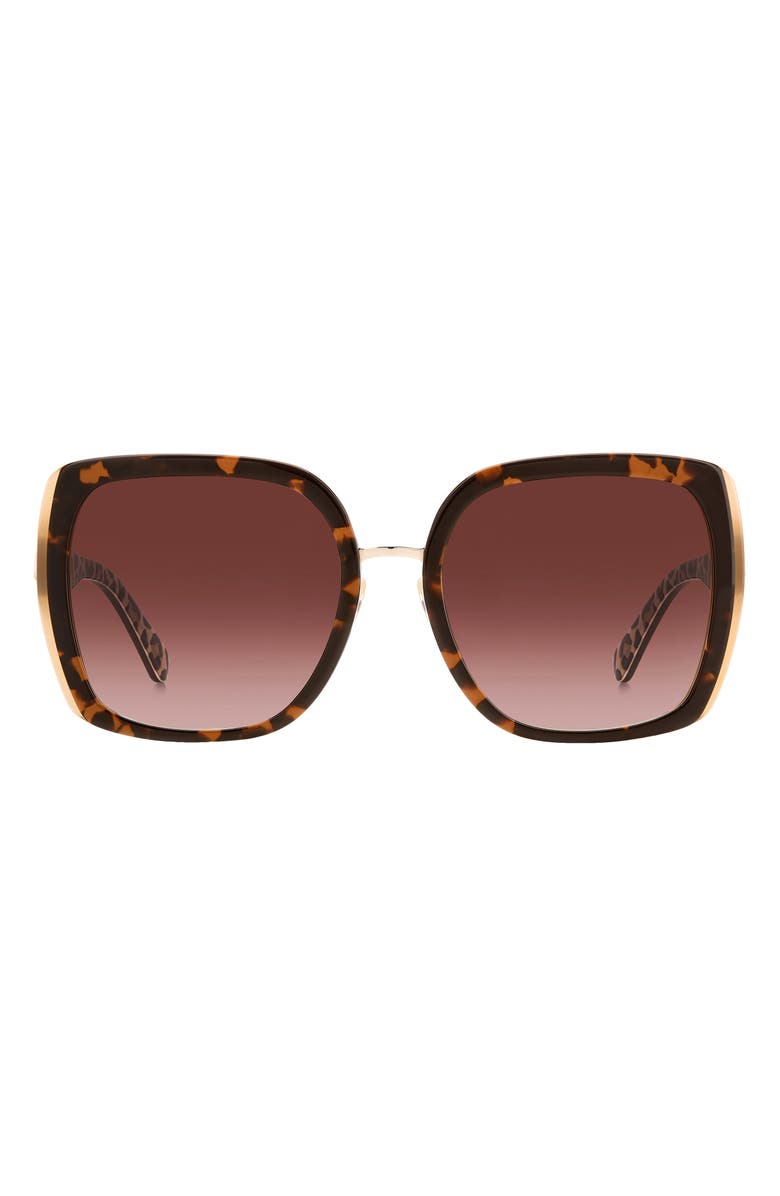 Kate Spade New York kimber 56mm gradient square sunglasses, Main, color, Havana / Brown Gradient