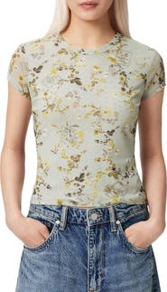 AllSaints Ellie Floral Mesh Top