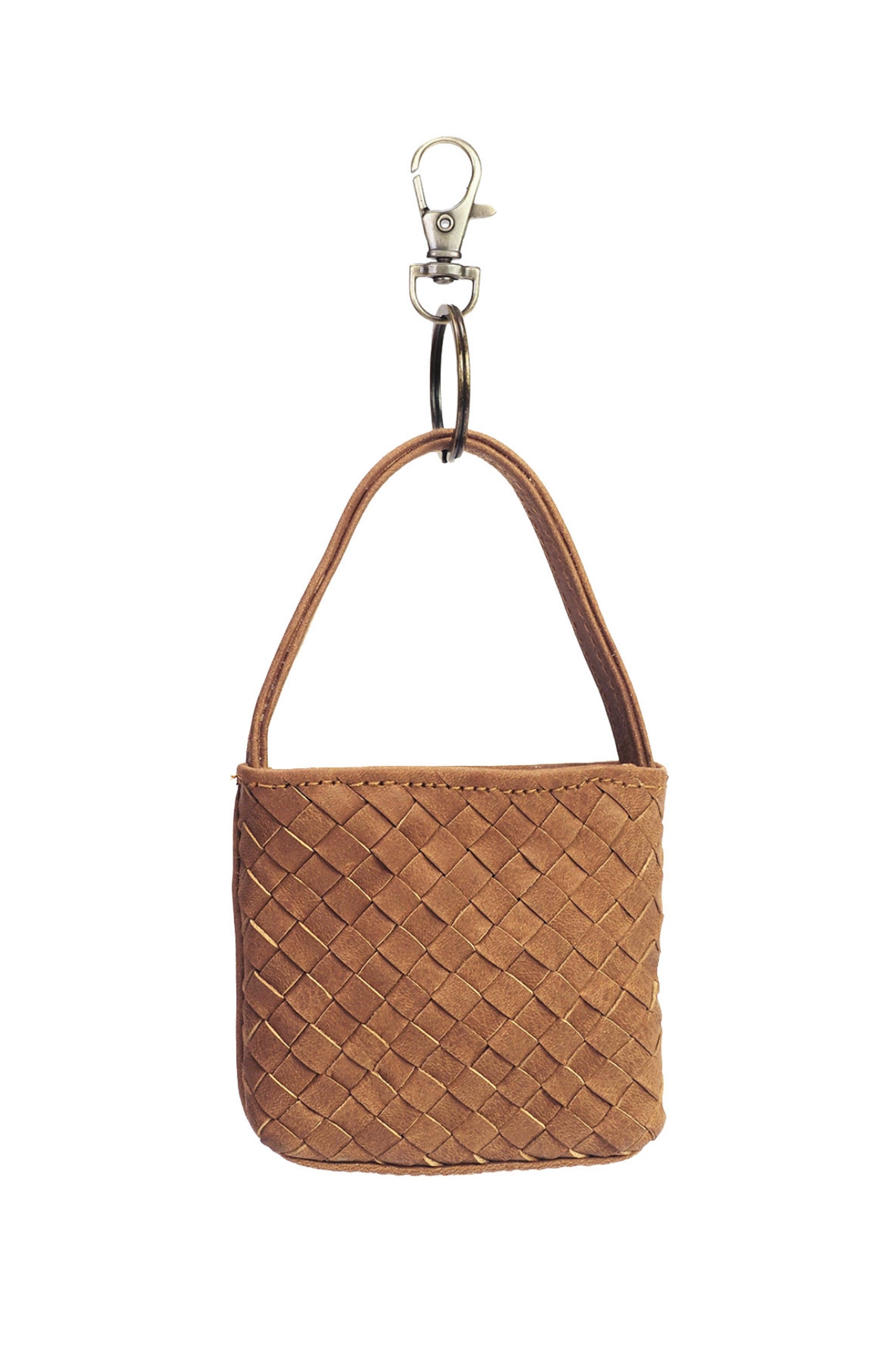 Mandrn Mini Leather Bag Charm, Alternate, color, Saddle (Light)