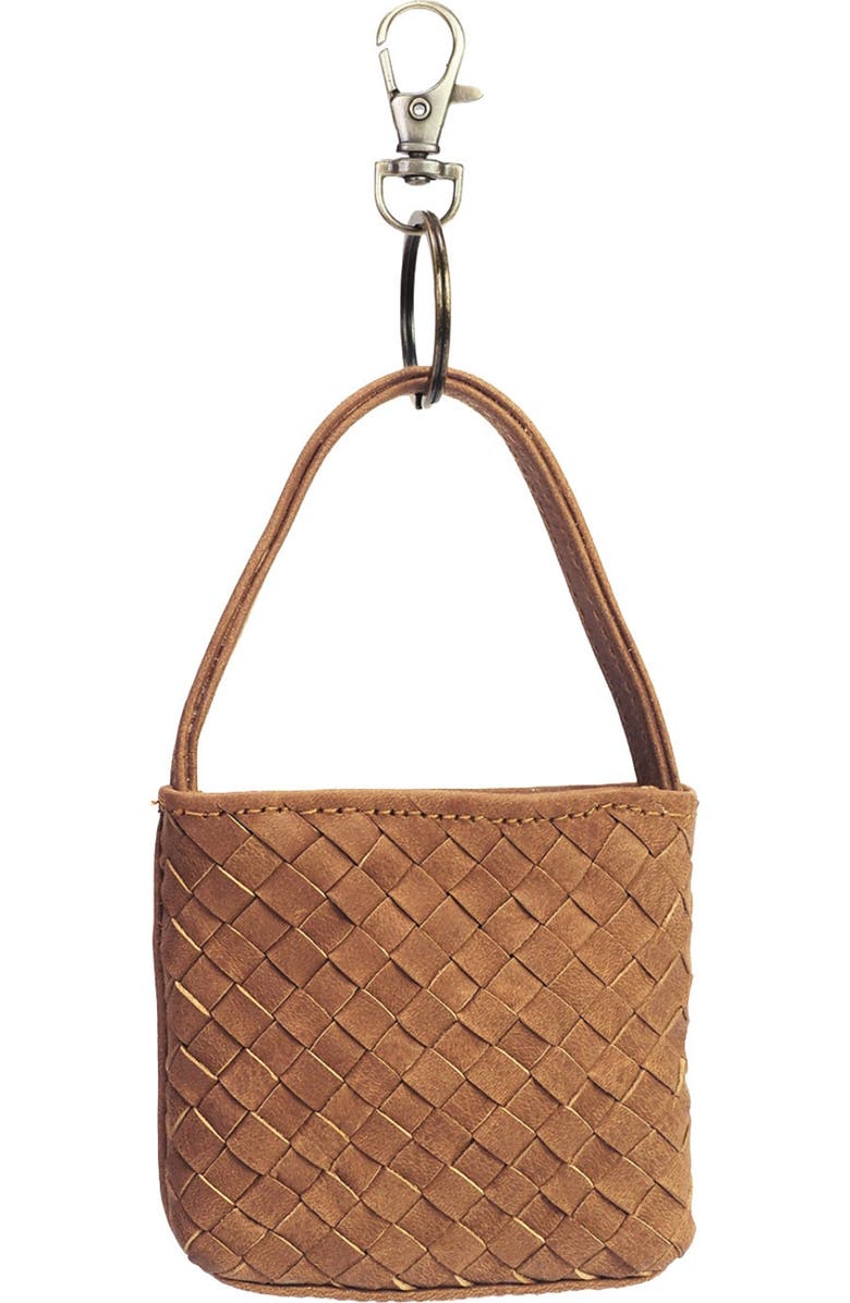 Mandrn Mini Leather Bag Charm, Alternate, color, Saddle (Light)