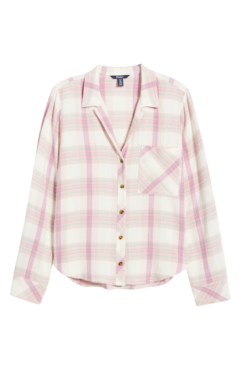 Hatley Lila Plaid Button-Up Shirt, Alternate, color, Cami Lace