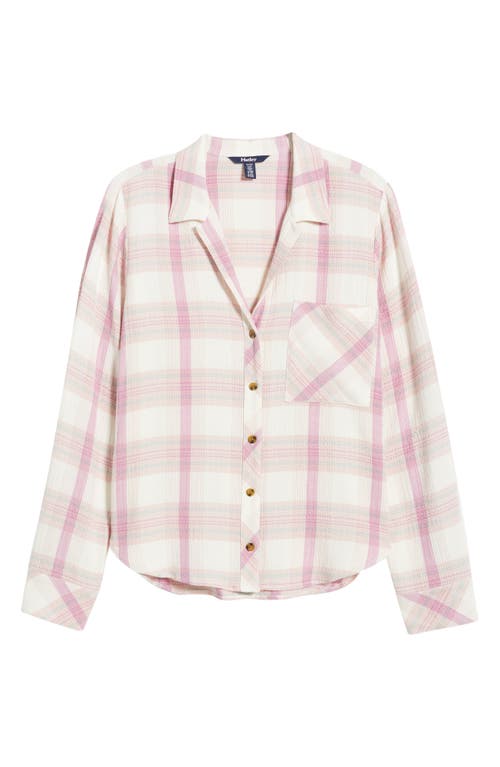 Hatley Lila Plaid Button-up Shirt In Pink