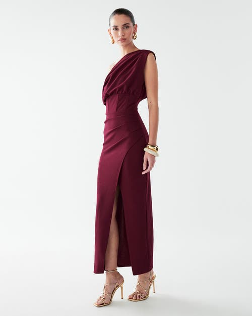 Bwldr Rhodia Midi Dress In Burgundy