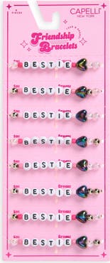Capelli New York Kids' 8-Piece Bestie Friendship Bracelet Set